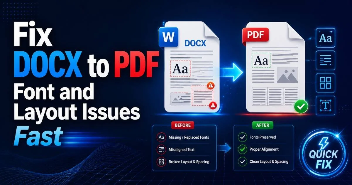 Fix DOCX to PDF Font and Layout Issues Fast